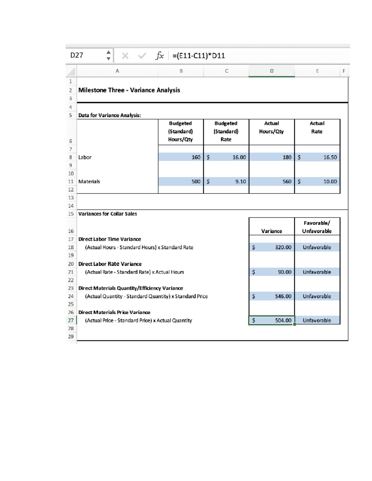 Milestone 3 with Formulas ACC202 Studocu