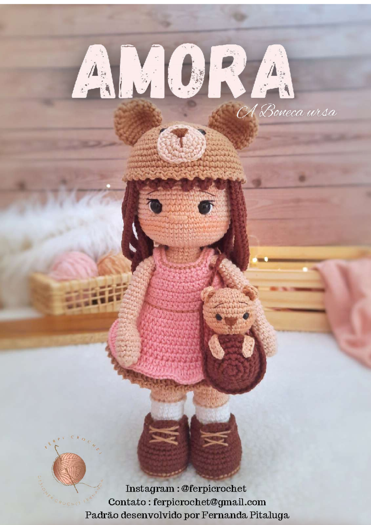 Amoraa Boneca Ursa-Ferpi Crochet - Instagram : @ferpicrochet Contato ...