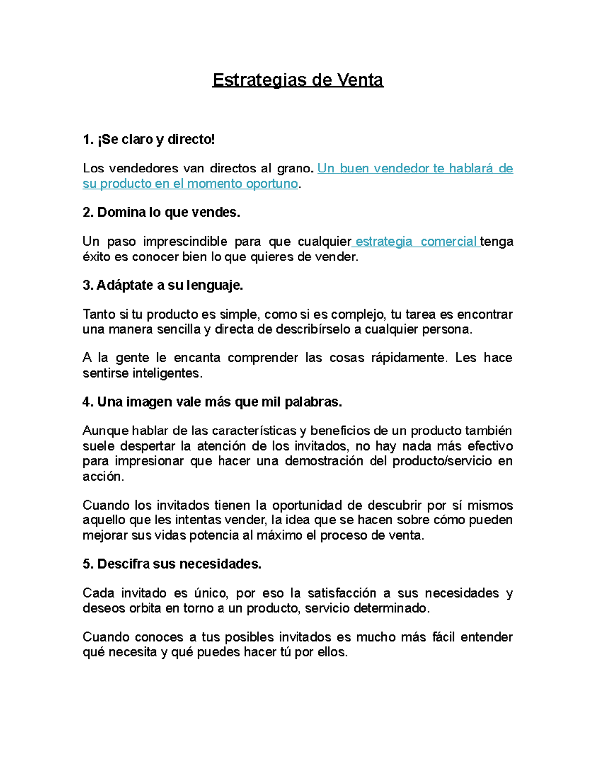 Estrategias de Venta - Estrategias de Venta ¡Se claro y directo! Los ...