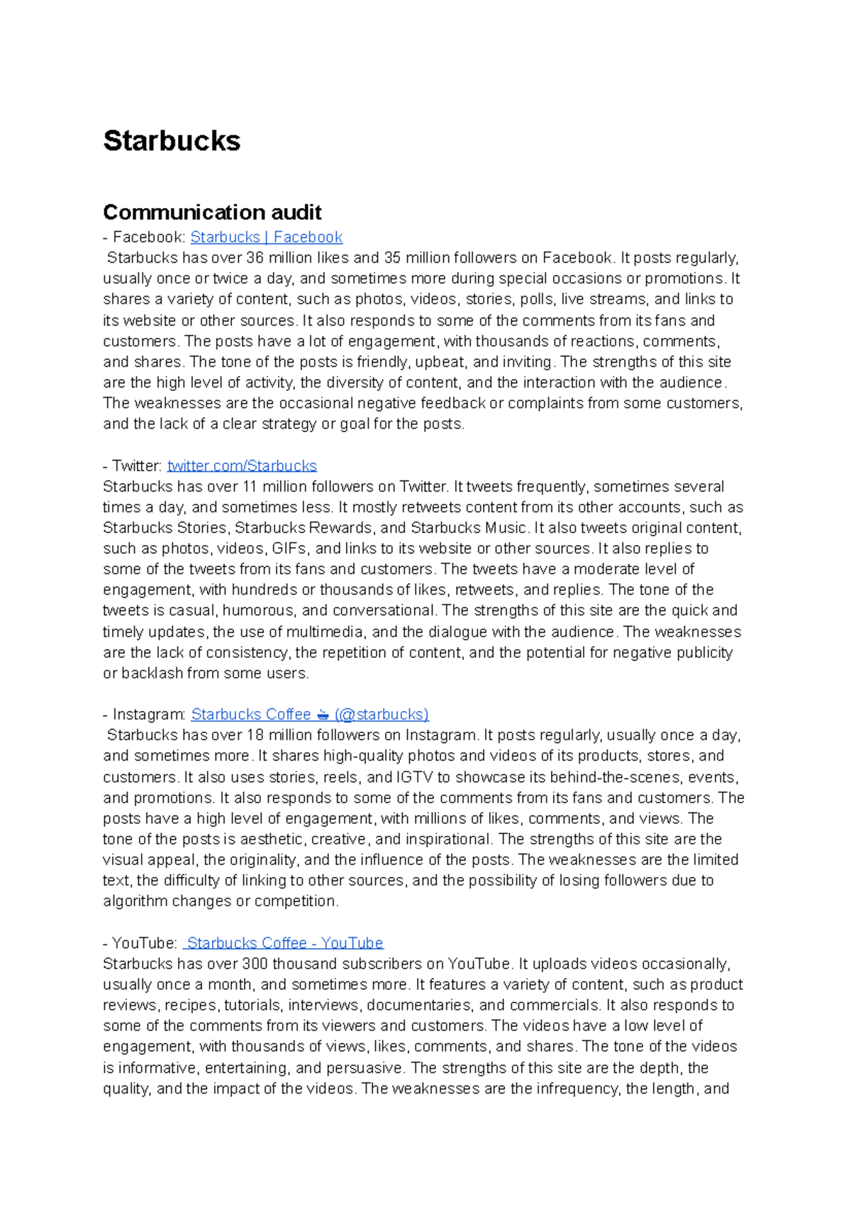 communication crisis management tutorial 5 Starbucks Communication