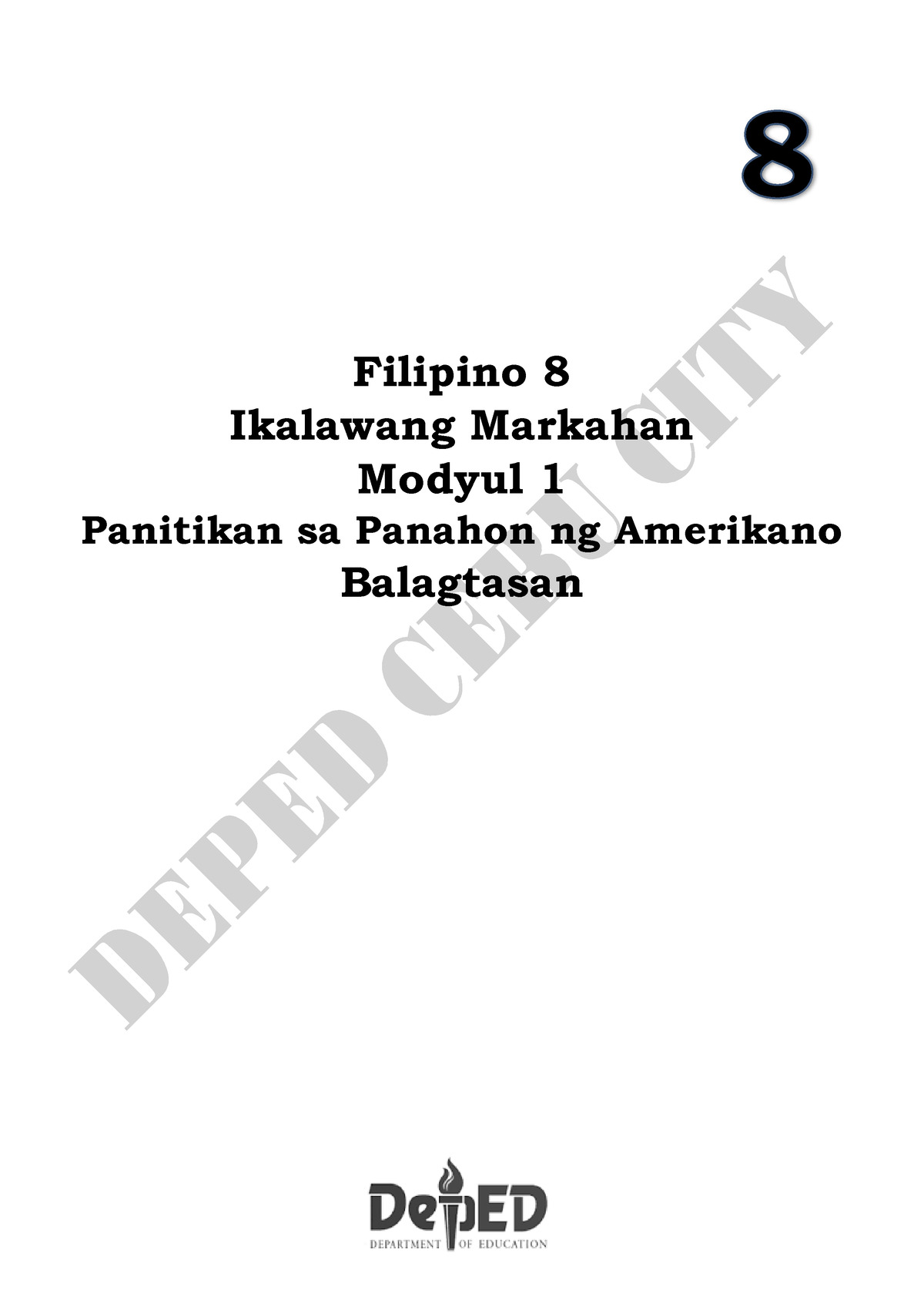 Filipino 8 Q2 M1 Revised Filipino 8 Ikalawang Markahan Modyul 1 Panitikan Sa Panahon Ng 4887