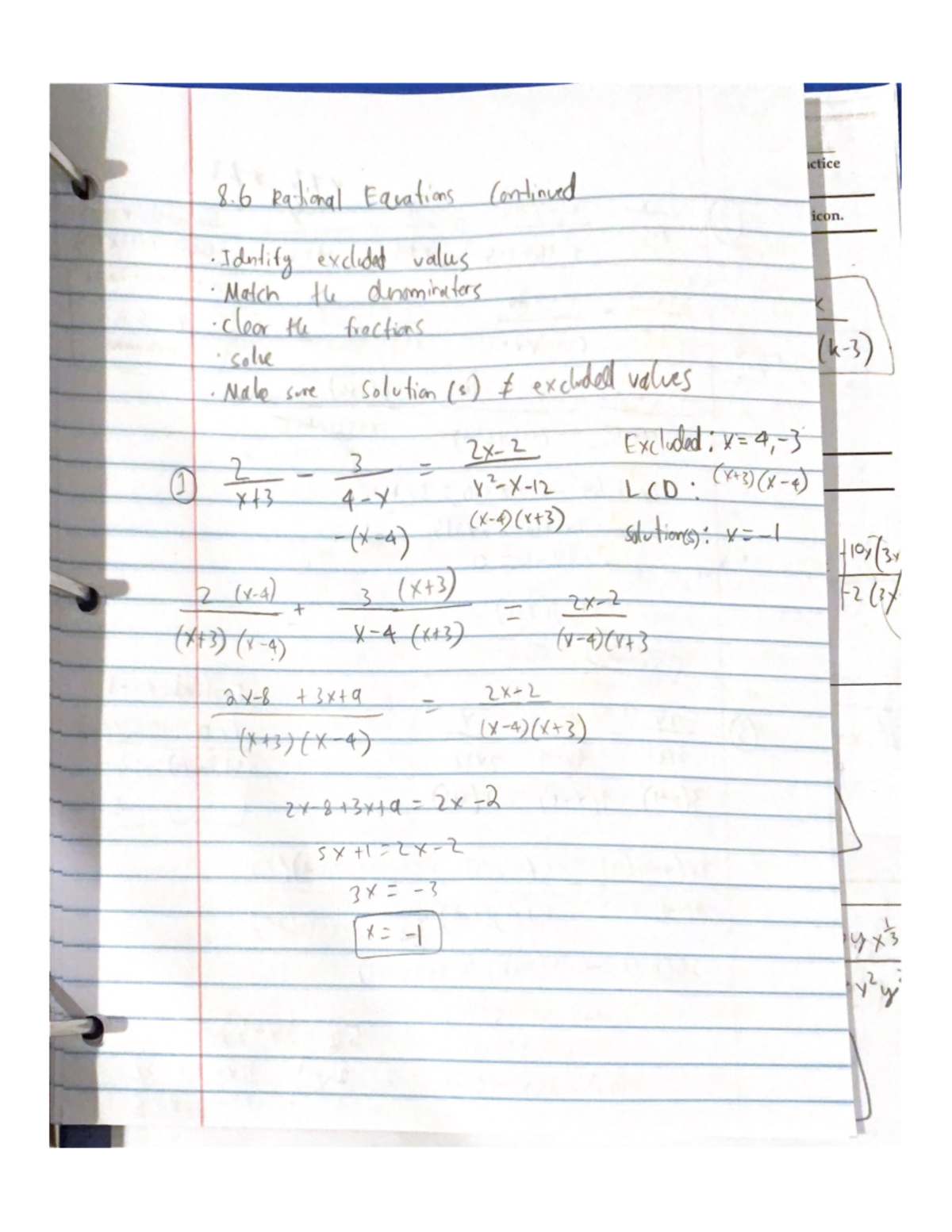 Precalc Math Notes - 8 Rational Equations Continued icon. Identify ...