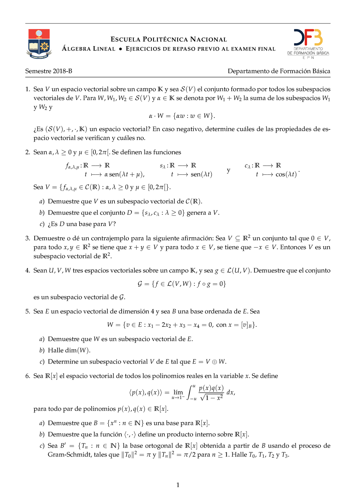 Repaso Algebra Lineal Final Studocu