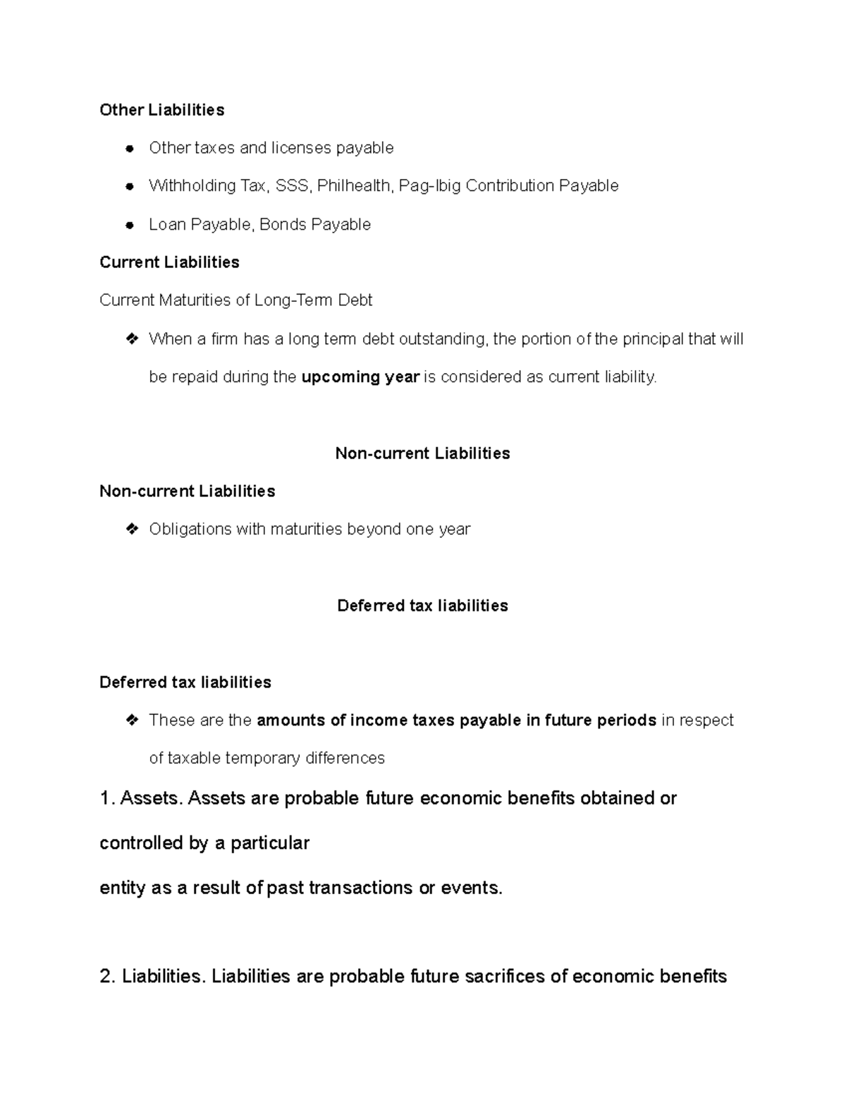 Analysis Report for Financial Part 4 - Other Liabilities Other taxes ...