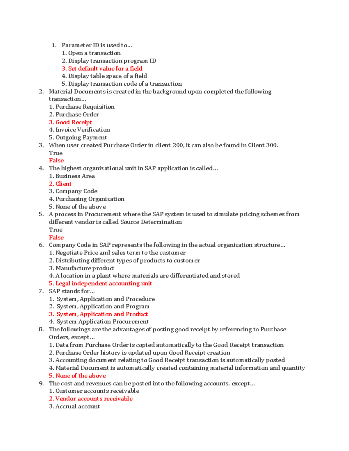 Contoh Soal Sertifikasi SAP Fundamental - Parameter ID Is Used To ...