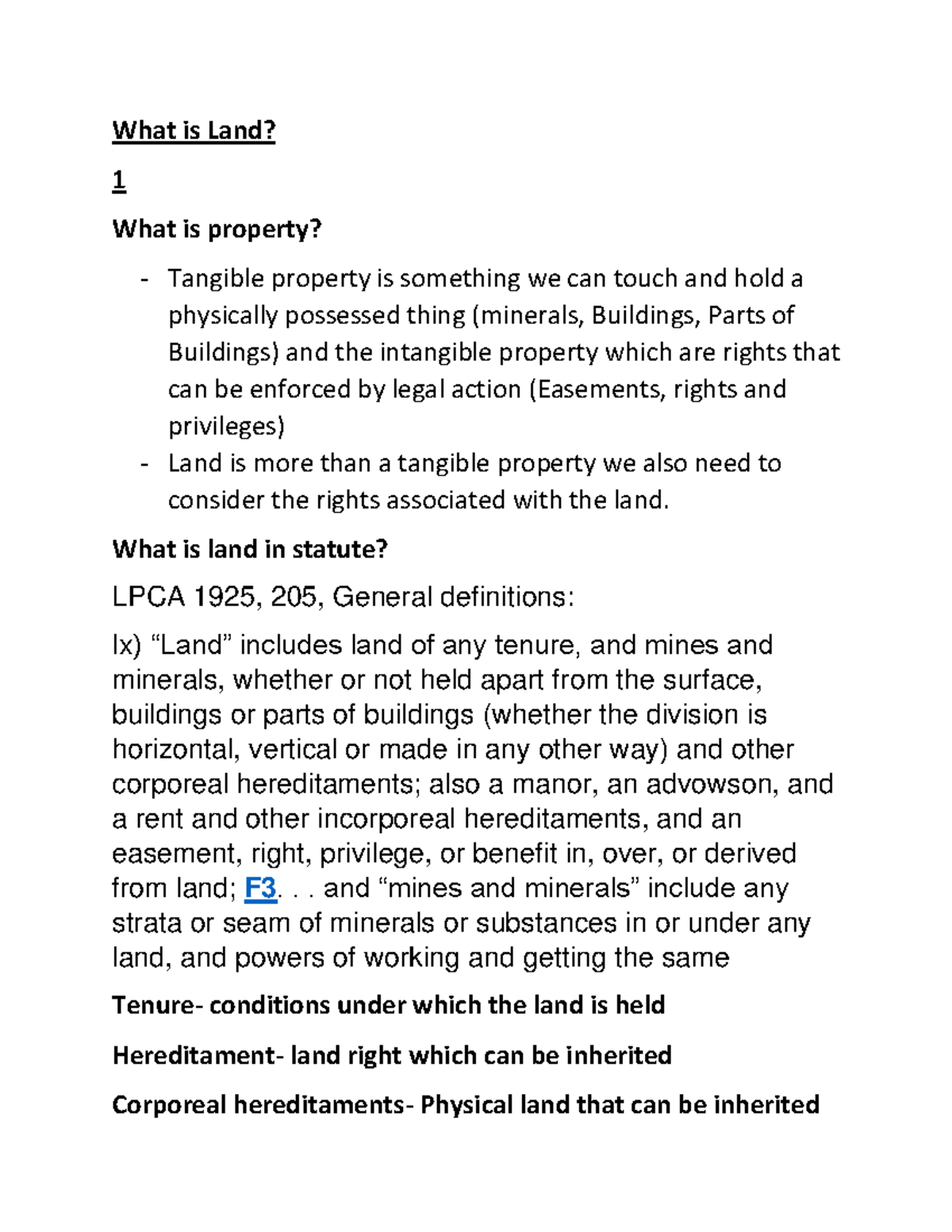 land-law-tutorial-1-lecture-note-what-is-land-1-what-is-property