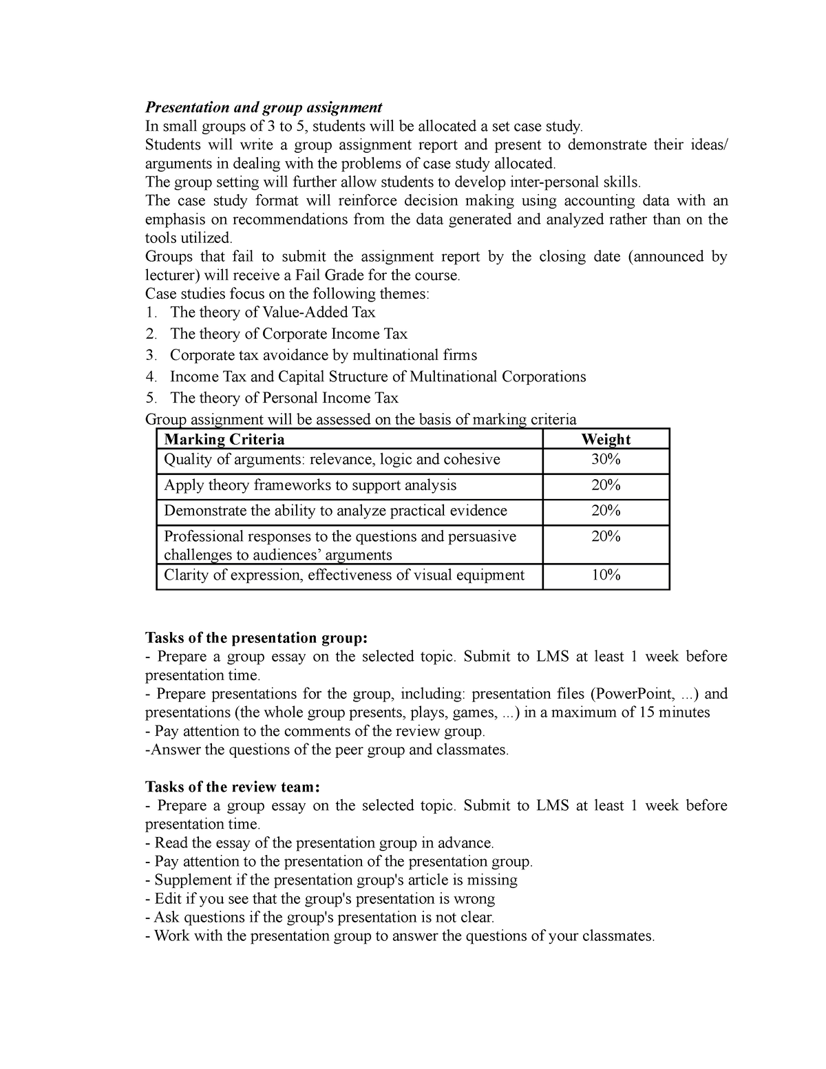 group presentation assignment ielts