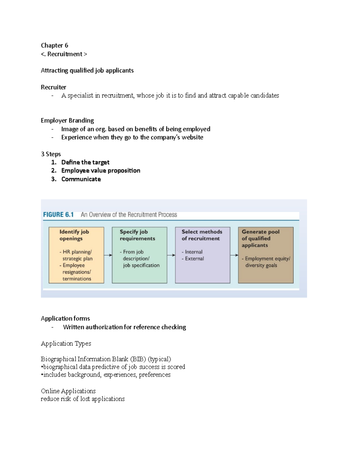 Chapter 6,7 lecture - note - Chapter 6 Attracting qualified job ...