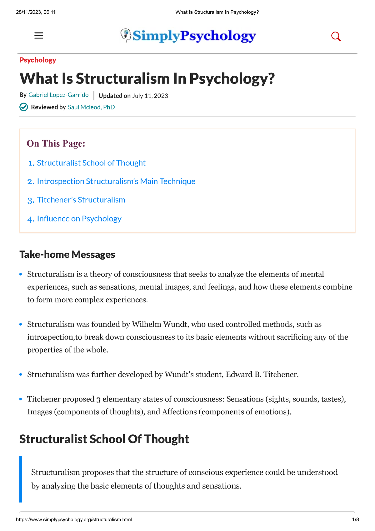 What Is Structuralism In Psychology - Psychology What Is Structuralism ...