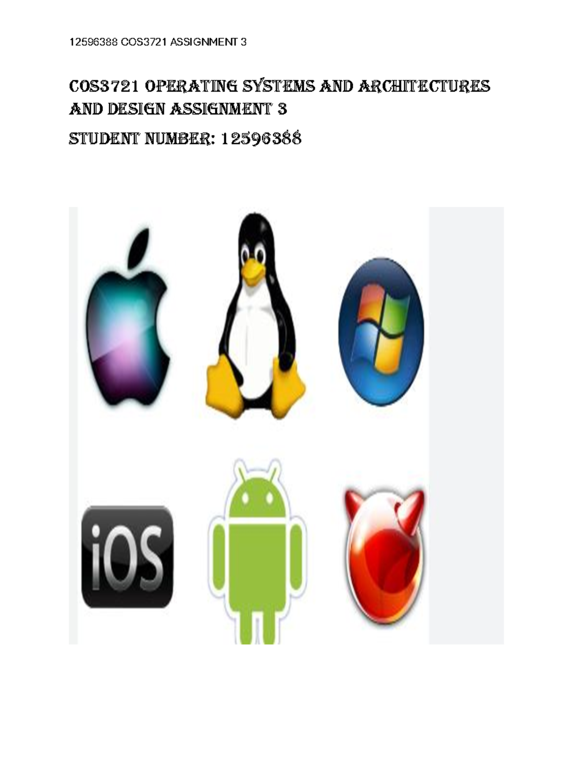 12596388 COS3721 Assignment 3 - Cos3721 operating systems and ...