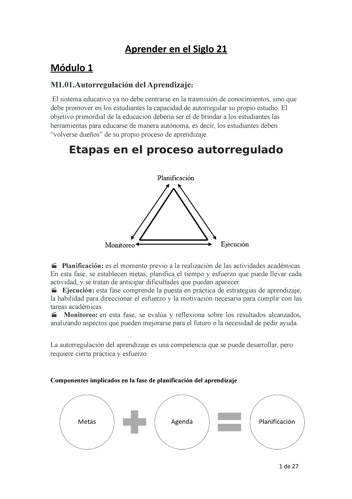 Resumen Aprender En El Siglo 21 - Aprender En El Siglo 21 Módulo 1 M1 ...