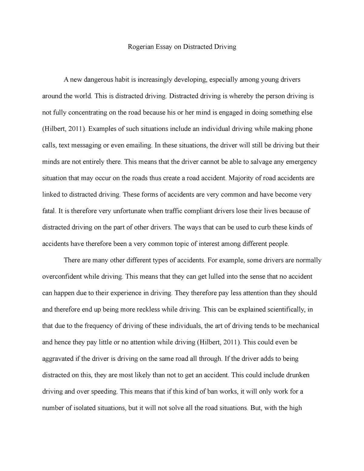 distracted driving essay