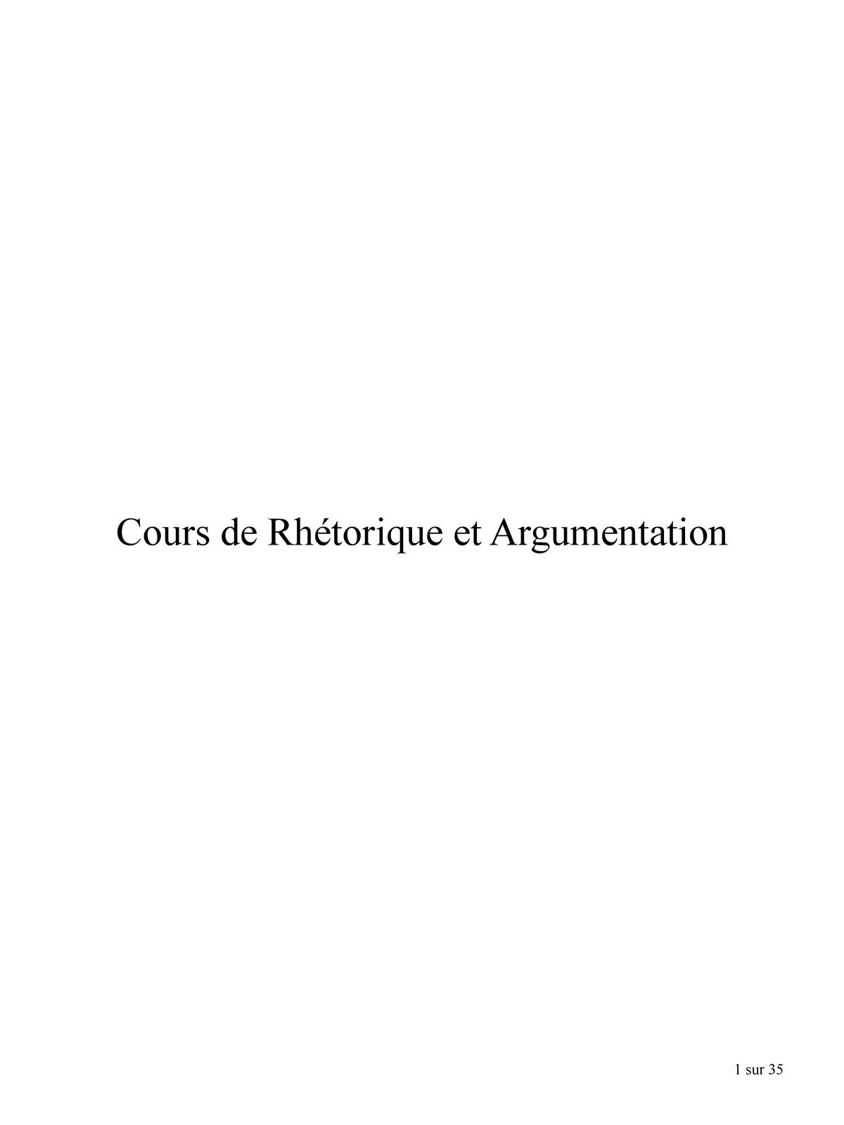 Rhetoargu Synthèse complète Cours de Rhétorique et Argumentation Introduction Qu’estce que