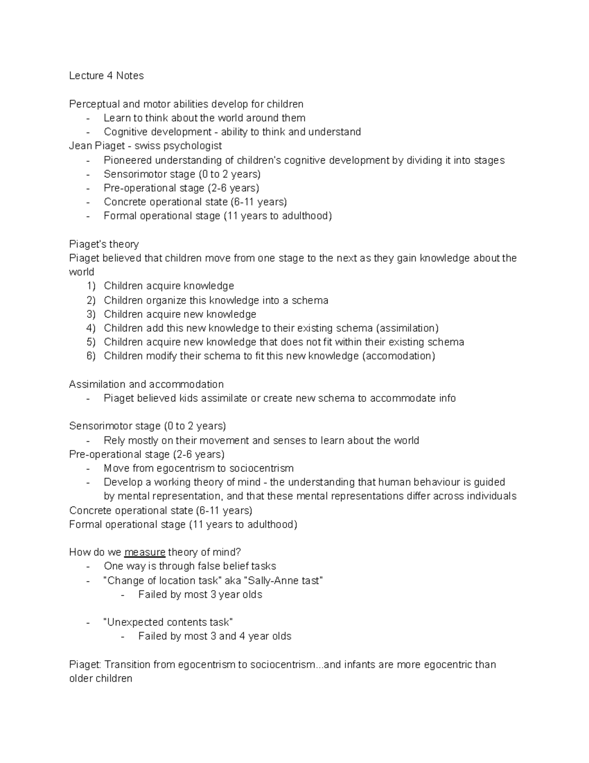 mental representation piaget