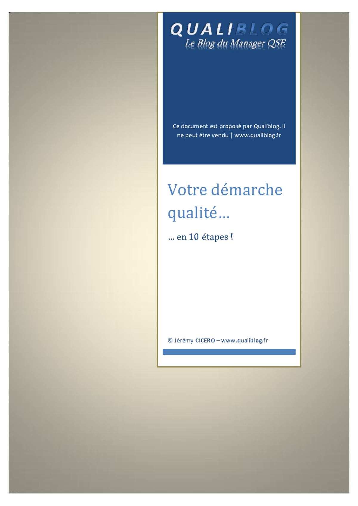 Livre blanc - Votre dmarche qualit en 10 tapes - Ce document est ...