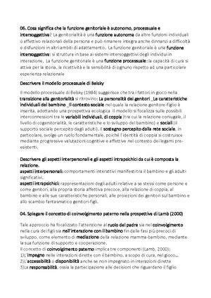 Il modello processuale di Belsky - Il modello si focalizza sulle ...