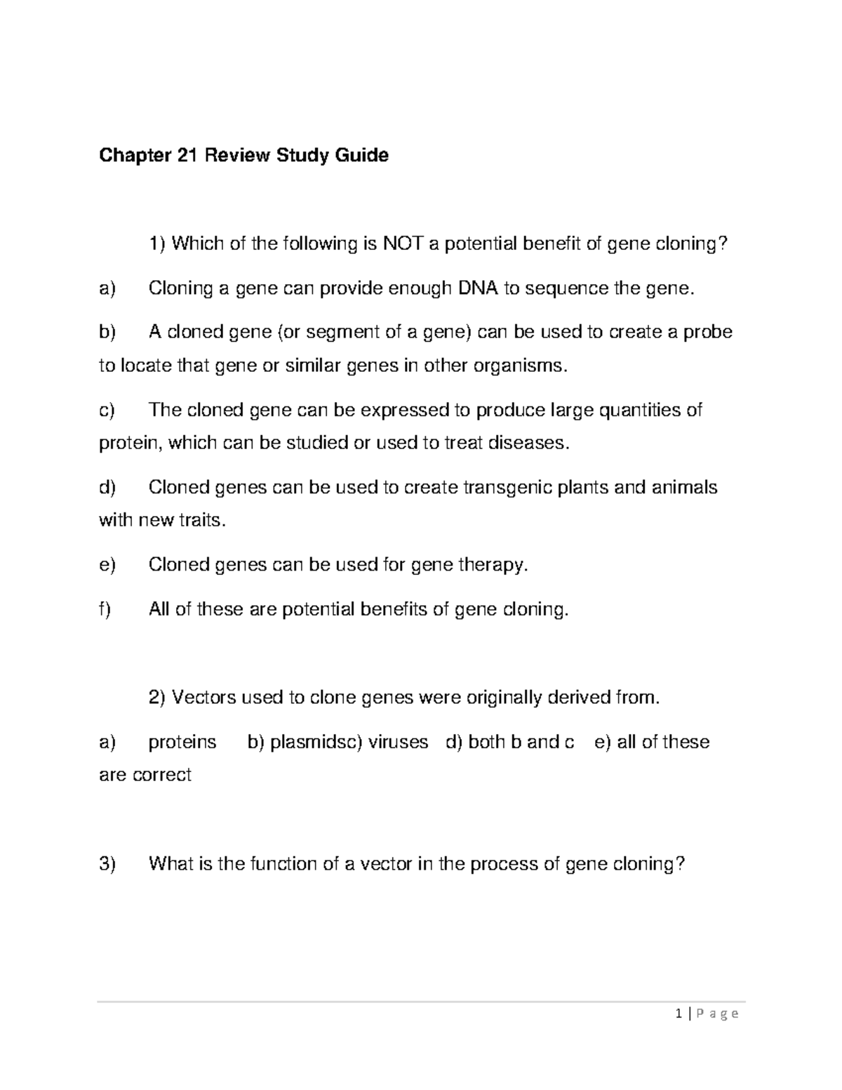 Chapter 21 Review Study Guide - Chapter 21 Review Study Guide Which Of ...