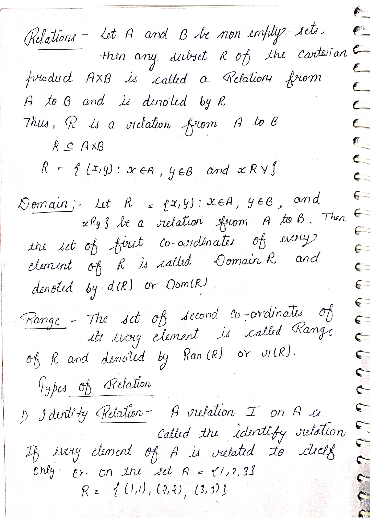 Function And Relation - Notes - Mathematical Bca Sem 2nd - Studocu