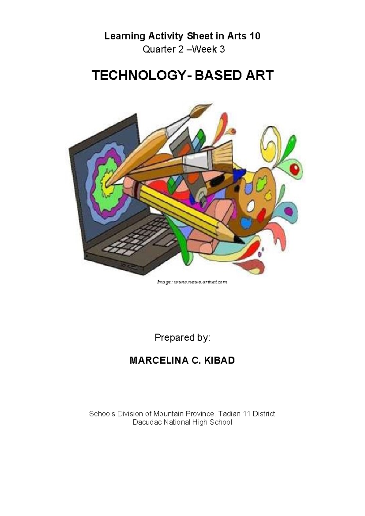 ART WEEK ONE Walng KEY - Help - Learning Activity Sheet in Arts 10 ...
