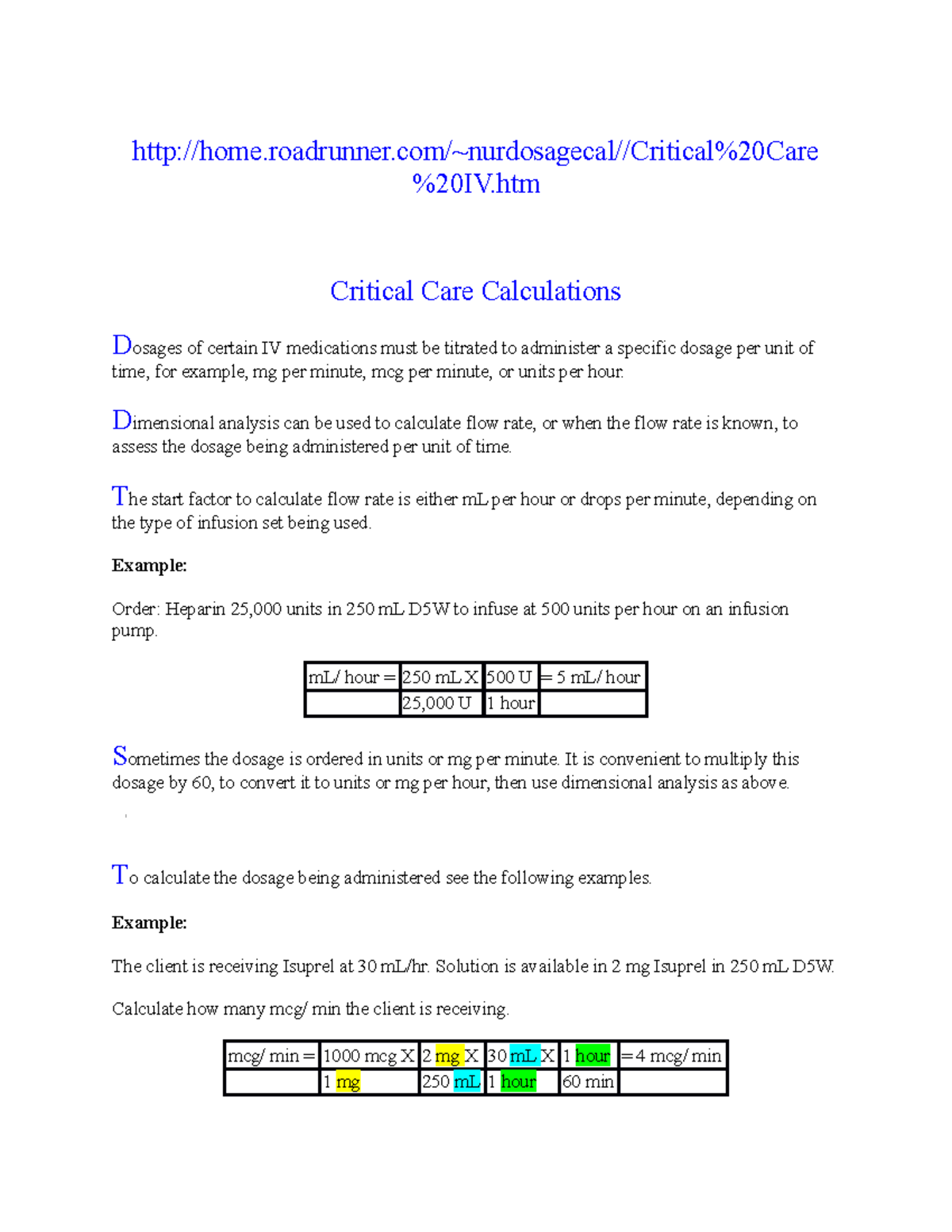 Practice in Dimensional Math Calculations Jan 2013 - home.roadrunner ...