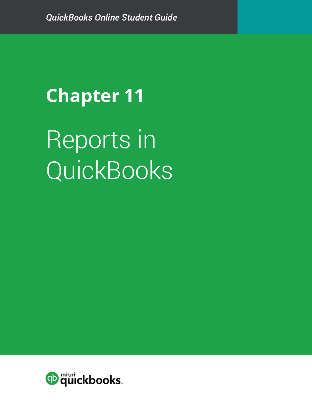 Chapter 11 Reports in Quick Books QuickBooks Online Student Guide