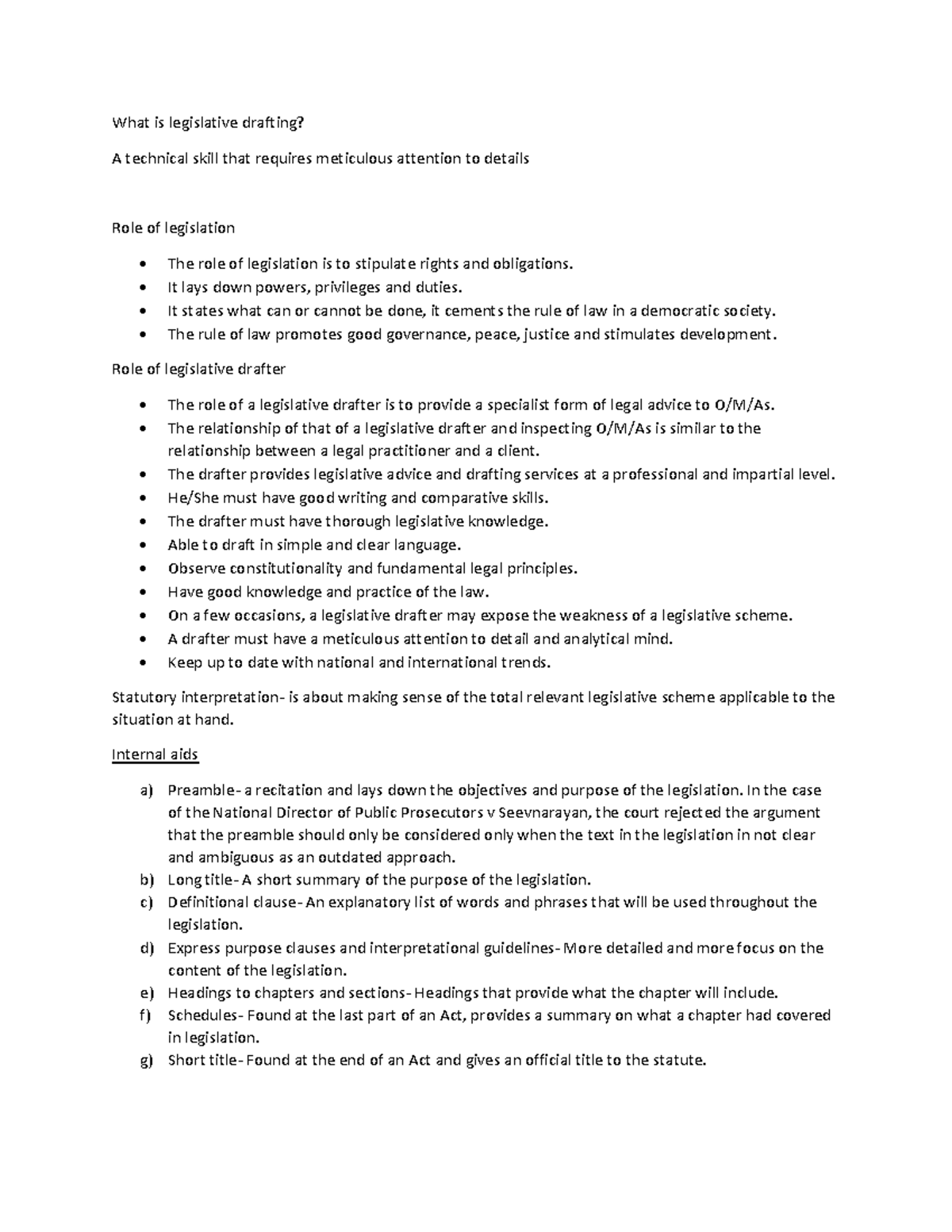 Legislative revision What is legislative drafting? A technical skill