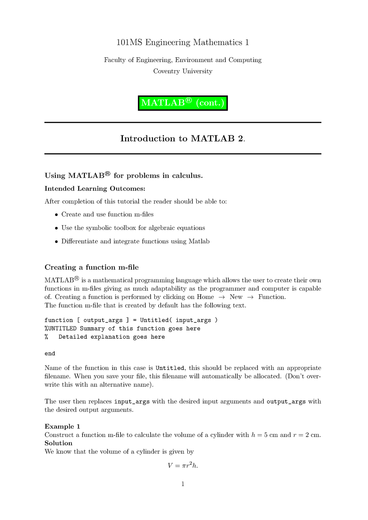 engineering problem solving with matlab pdf