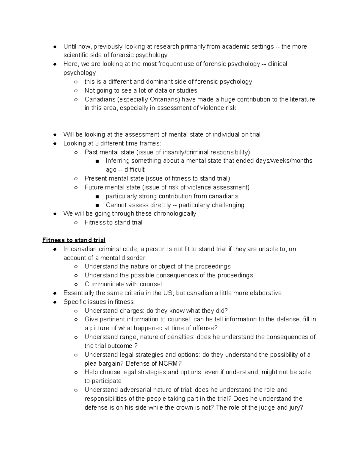 Assessment of criminal responsibility review - Until now, previously ...