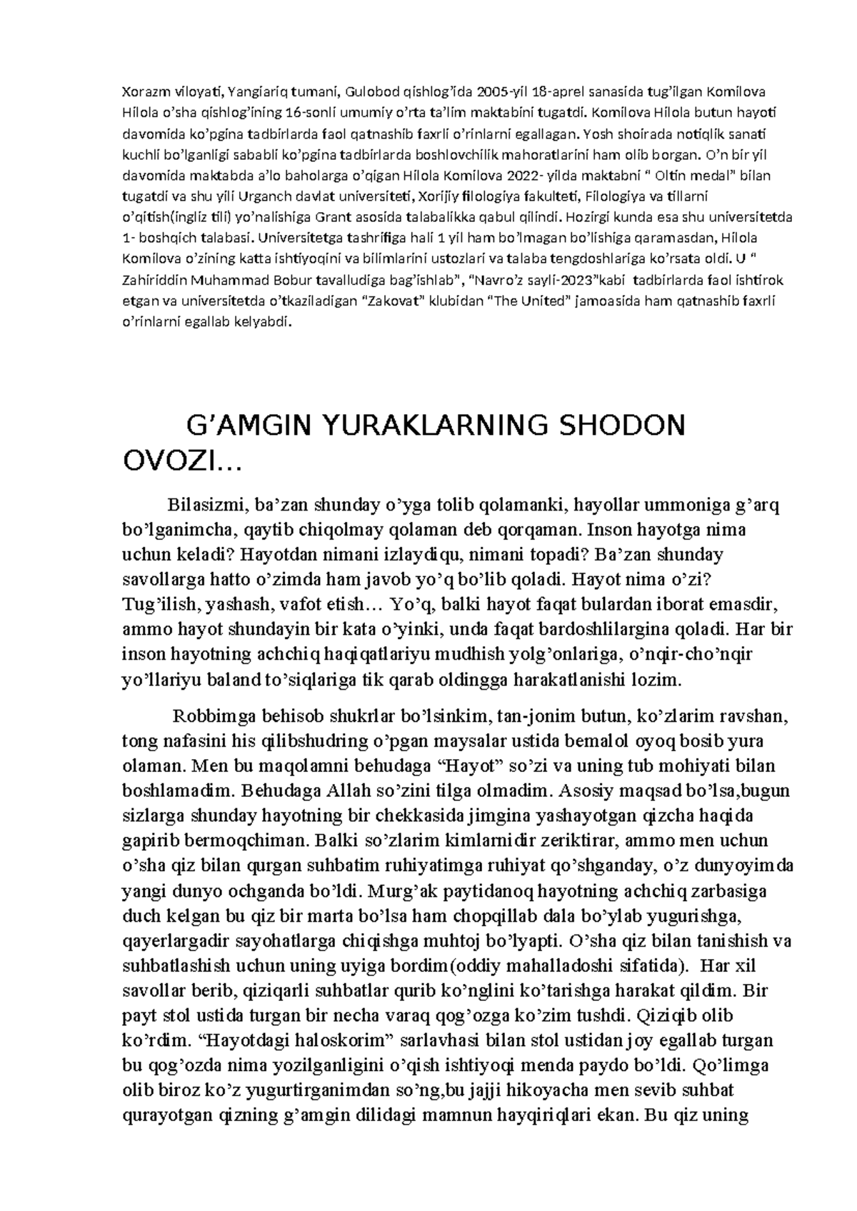 komilova-hilola-s-article-publish-xorazm-viloyati-yangiariq-tumani