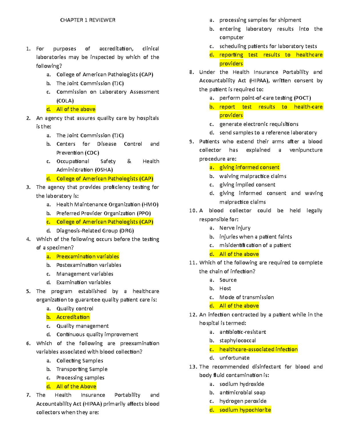 Chapter 1 Reviewer - CHAPTER 1 REVIEWER For purposes of accreditation ...