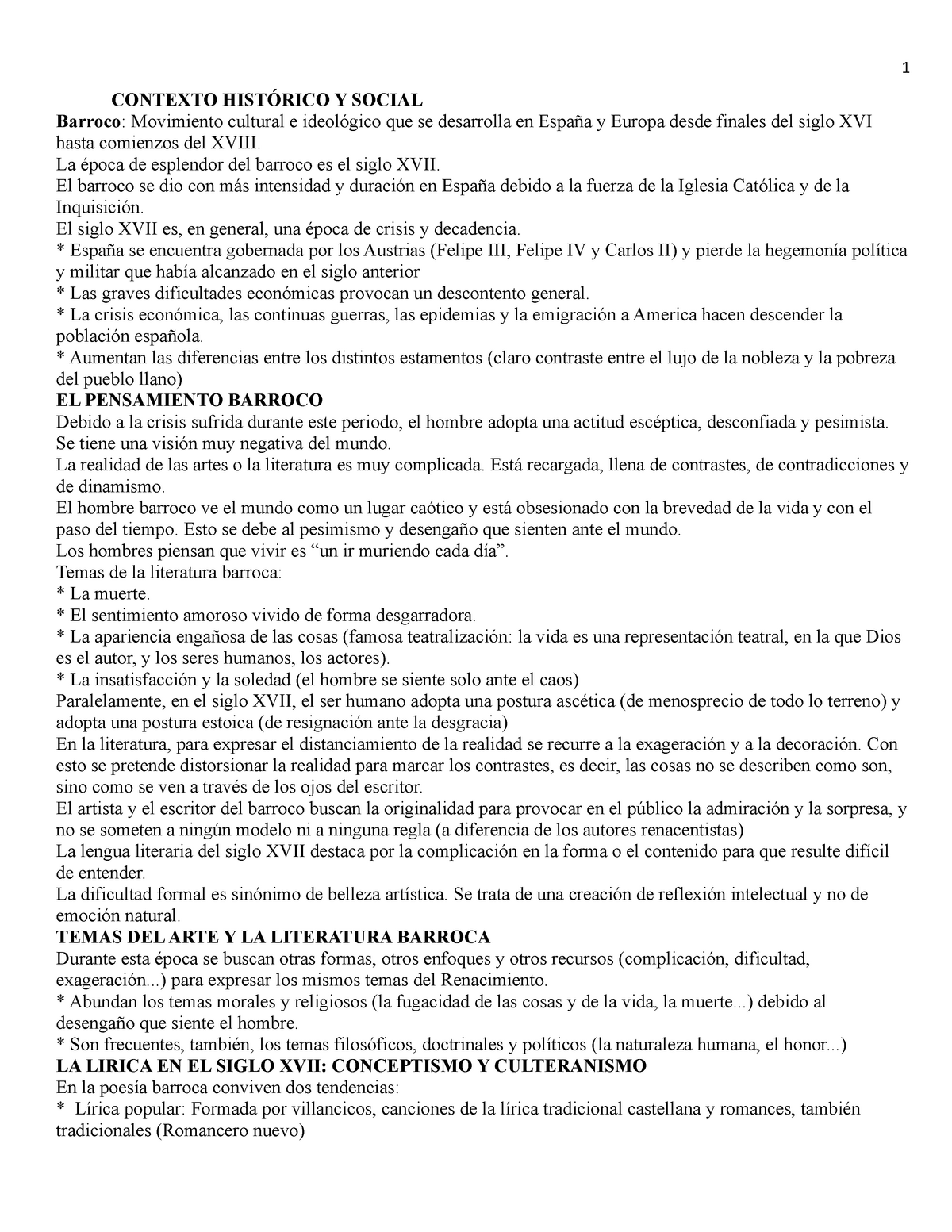 Barroco Contexto Historico Y Social CONTEXTO HISTÓRICO Y SOCIAL Barroco Movimiento cultural