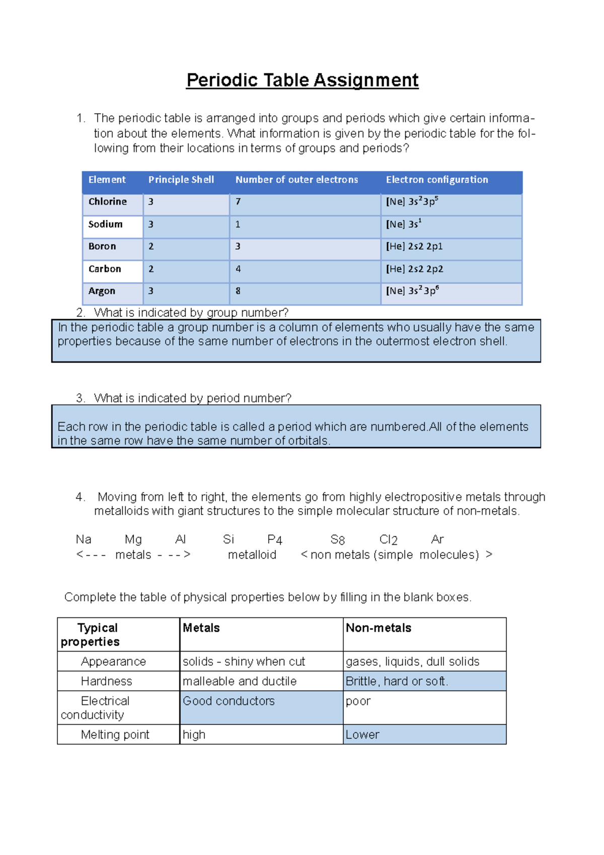 Nohrina swaria Periodic Table Worksheet amended - StuDocu Intended For Chemistry Periodic Table Worksheet