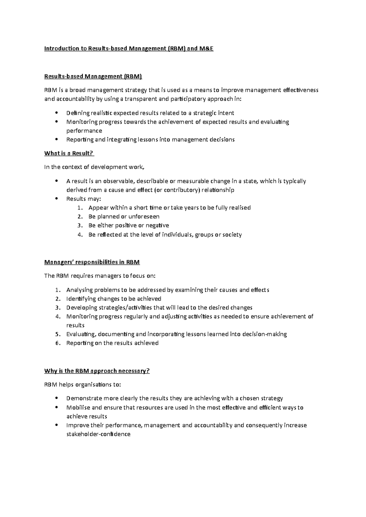 Block 6 - Introduction to Results - Introduction to Results-based ...