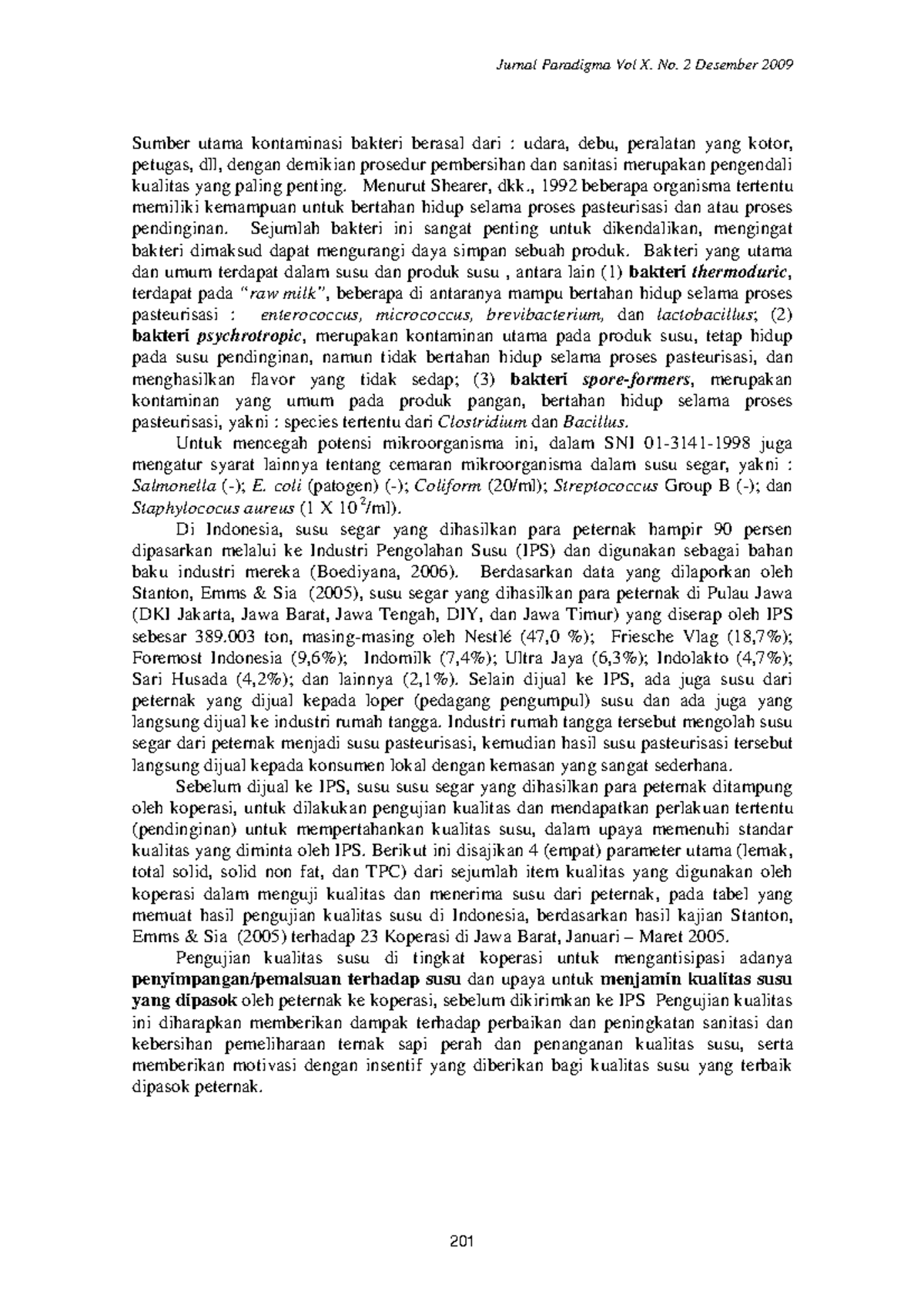 Analisis Daya Simpan Produk Susu Pasteurisasi Berdasarkan Kualitas