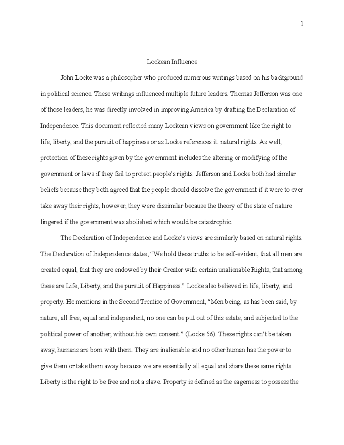 john locke research paper