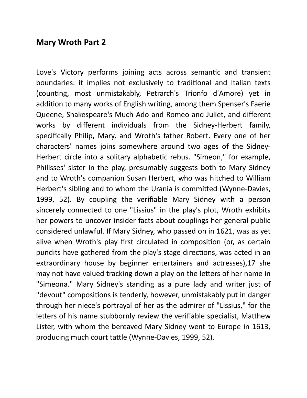 Mary Wroth Part 2 - Every one of her characters' names joins somewhere ...