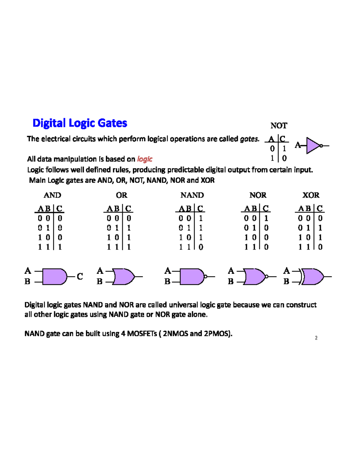 Logic families null BCA Studocu