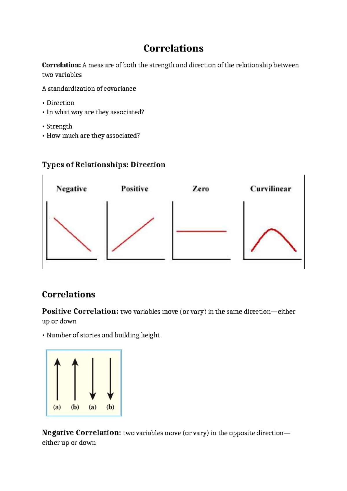 Correlations - It measures the direction & strength of the relationship ...