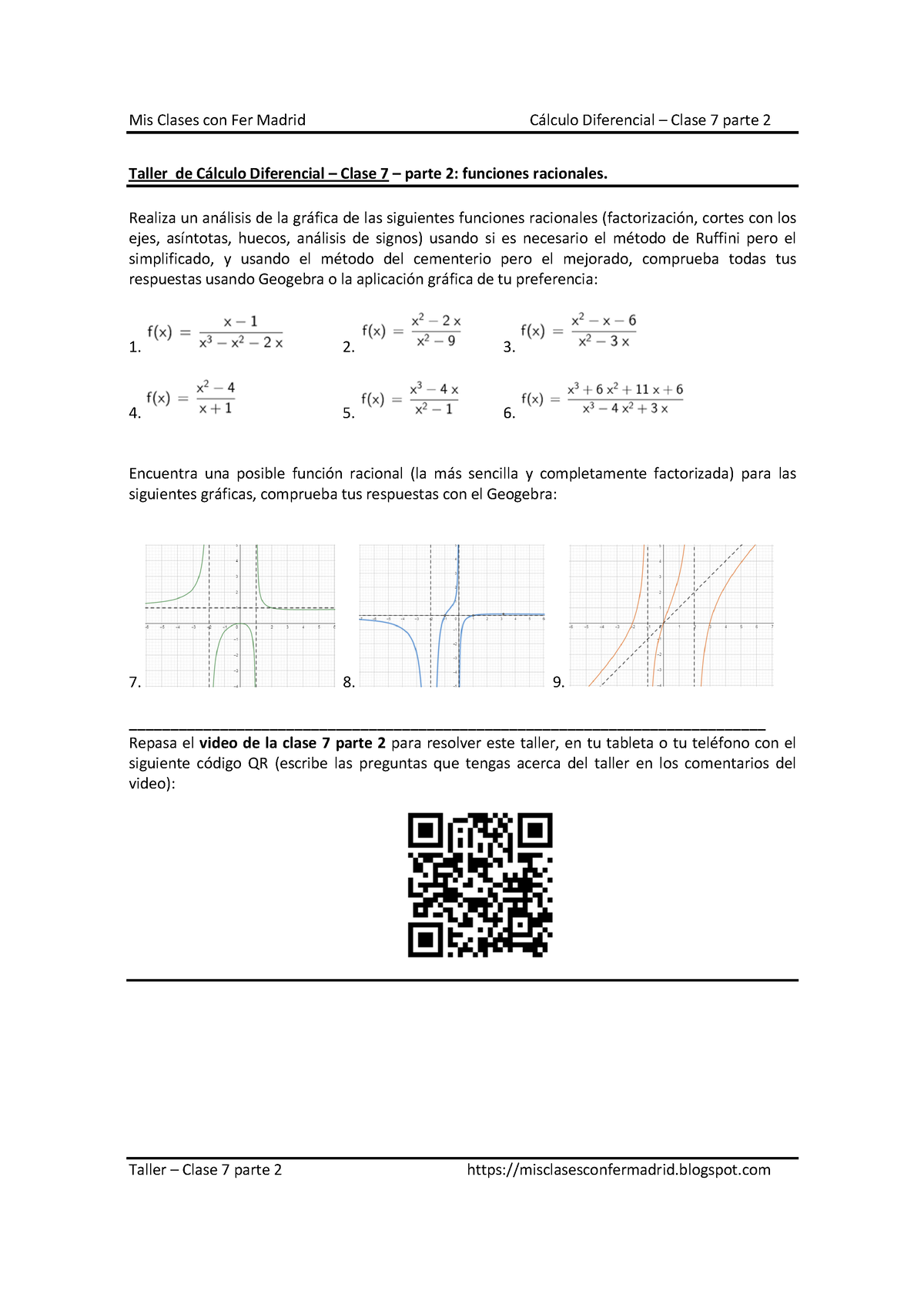 Taller Calculo Diferencial - Clase 7 Parte 2 - Mis Clases Con Fer ...