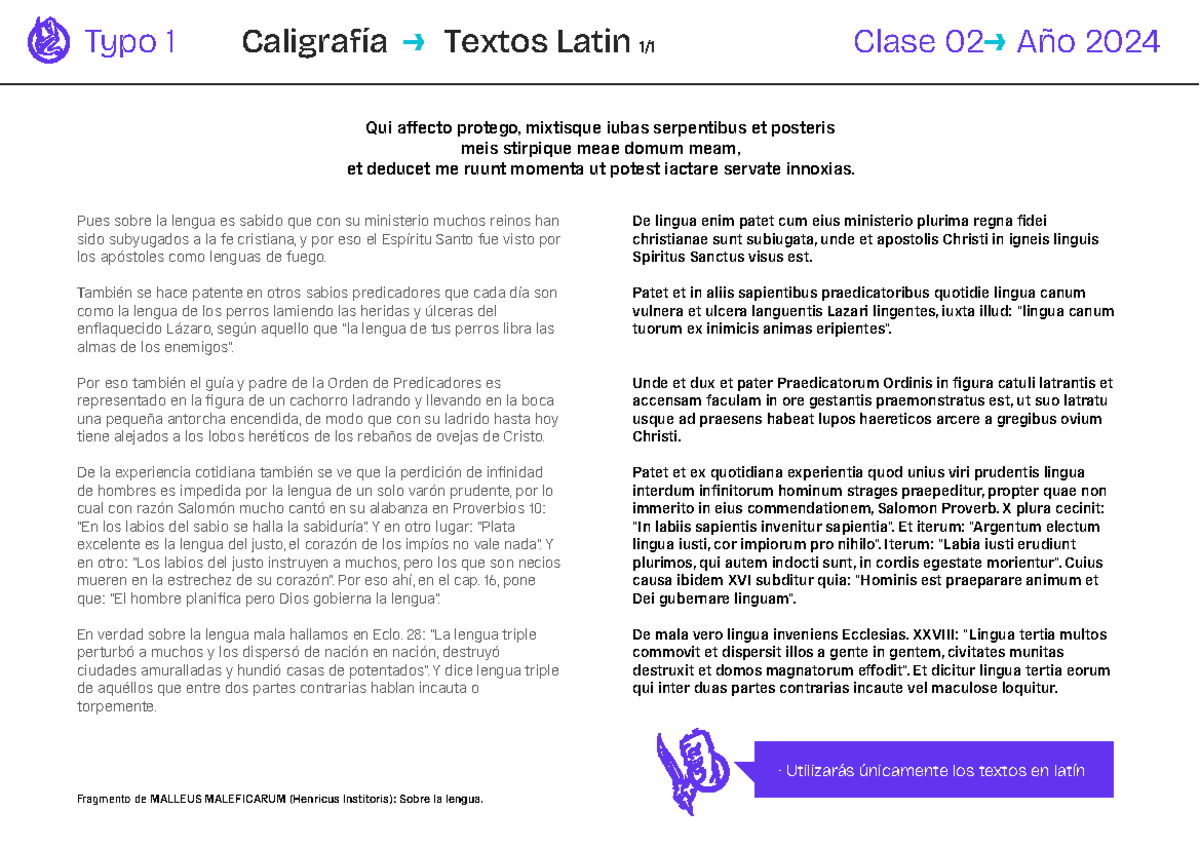 2024 CALI Textos Latin - afgss - Typo 1 Caligrafía → Textos Latin 1/1 ...