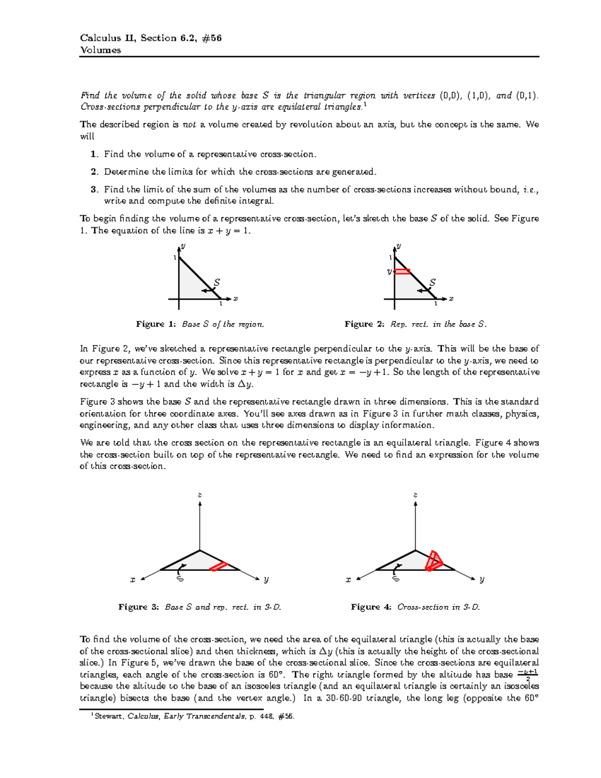 06-02-056 Volumes - Calculus II, Section 6, # Volumes Find the volume ...