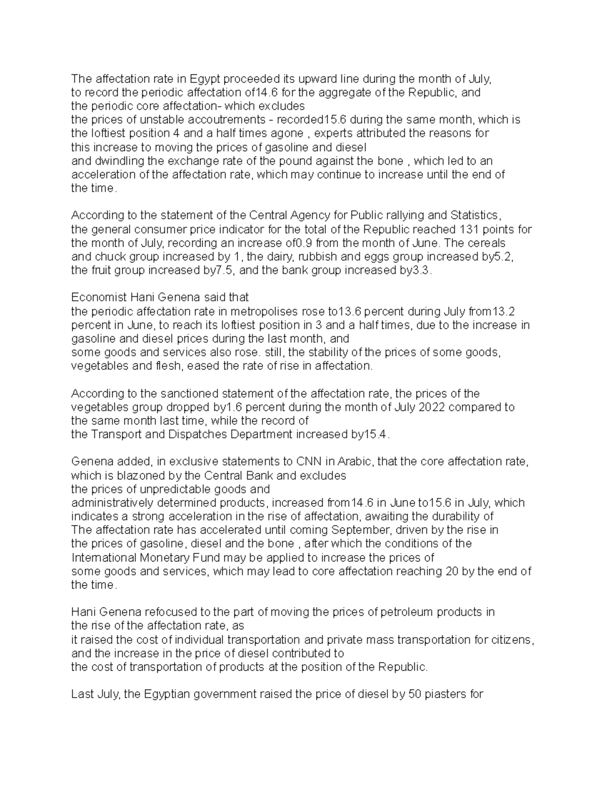Inflation in egypt 2022 - The affectation rate in Egypt proceeded its ...