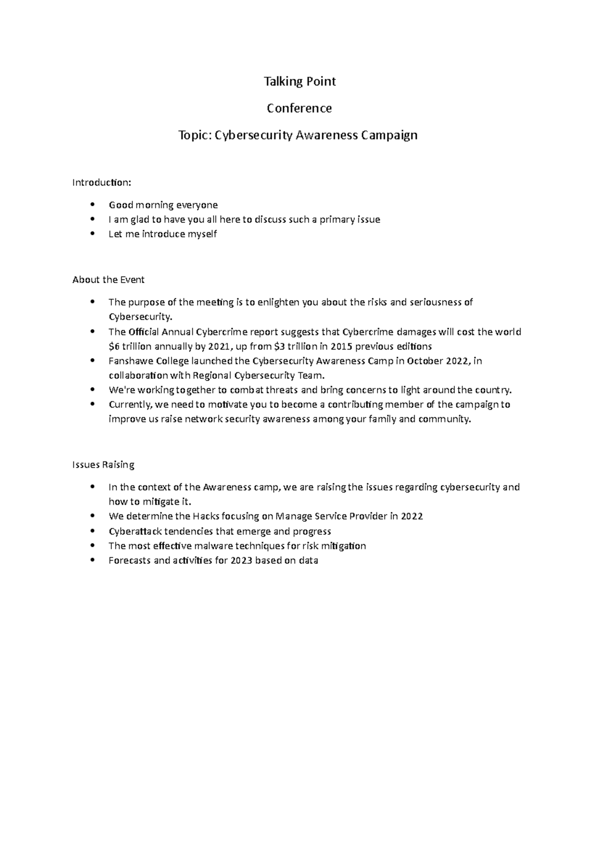 Talking Point - Writing for PR - Talking Point Conference Topic ...