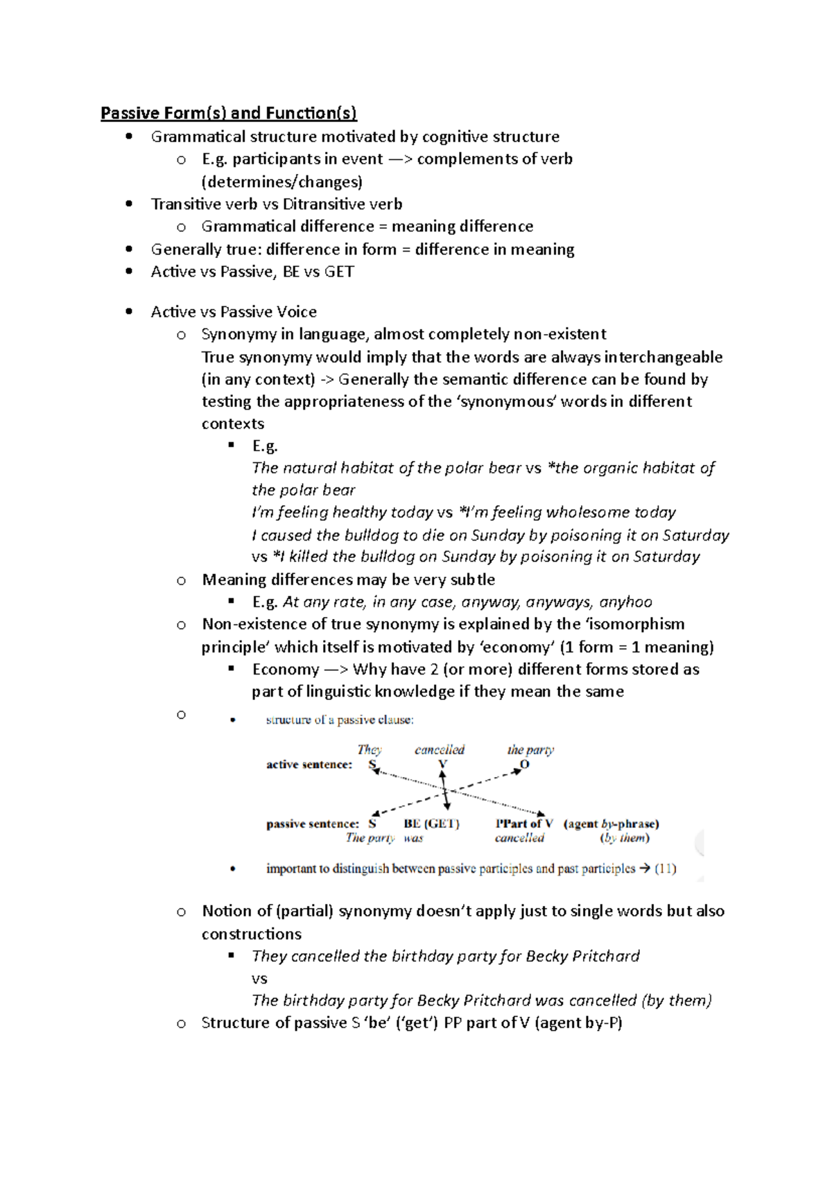 Passive Forms and Functions (Week 9) LING222 Passive Form(s) and