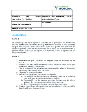 Comunicacion E2 - Ejercicio - Nombre del curso: Comunicación Efectiva ...