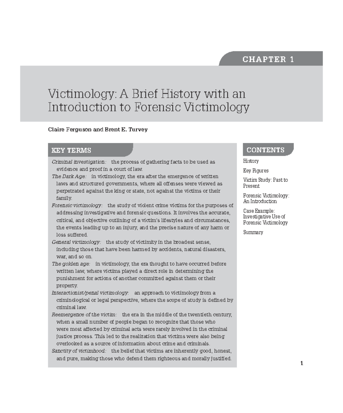 02 Chapter 1 - CHAPTER 1 Victimology: A Brief History With An ...