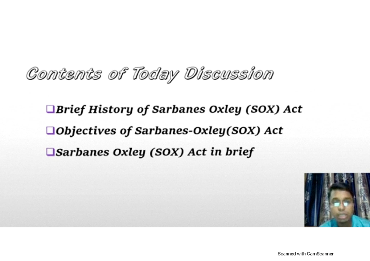 SOX act SOX act Business Law Studocu