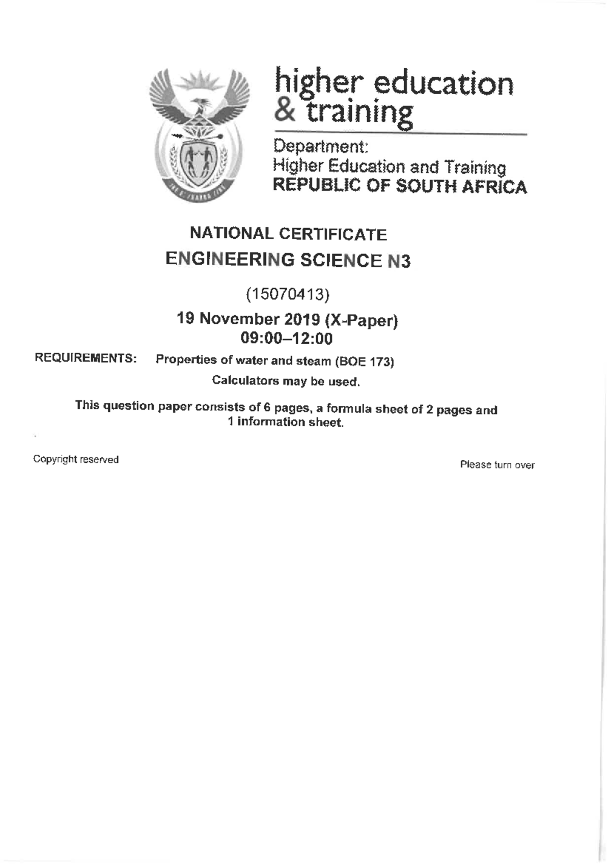 Engineering Science N3 Nov 2019 QP MEE 221 Unisa Studocu