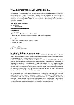 Tema 1- Historia de la microbiología e importancia de los ...