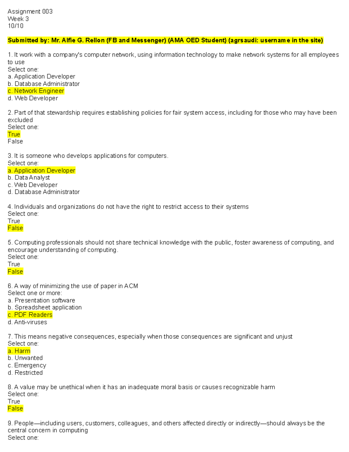 Mis6111 Fundamentals Of Information System Assignment 003 Assignment Mis6111 Fundamentals Of Information System Assignment 003 Assignment